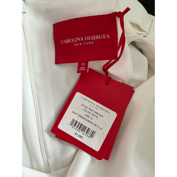 NWT Carolina Herrera Bow Strap Shift Dress Size 12 $1490 - Picture 11 of 12